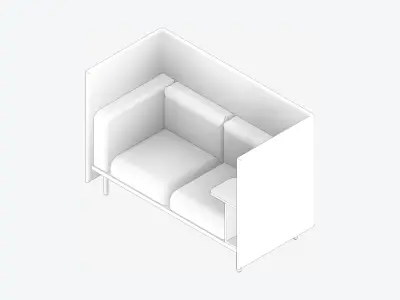 Furniture - Sofa - Contemporary - Flame Work Shelf - Right Low-poly 3D model