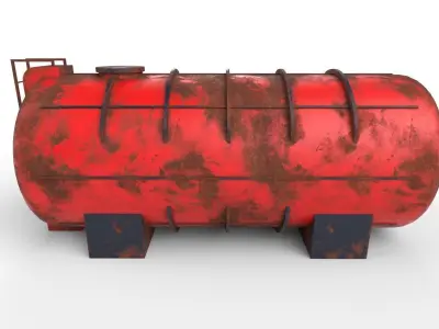 liquid tank M2 - Old Low-poly 3D model