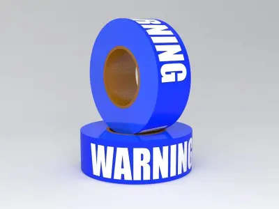 WARNING Tape Blue 3D model