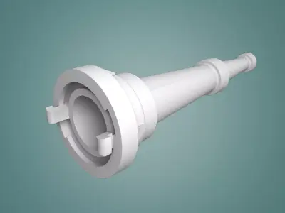Firehose gun with handle 3D model Low-poly 3D model