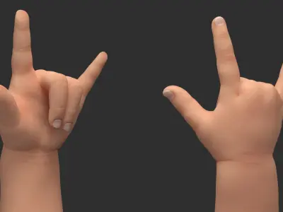  Man and Baby Hands Rigged for Maya Collection 