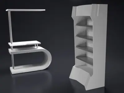 Exhibition sale and info stand Low-poly 3D model