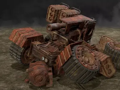 UGV Concept-3-Abandoned Low-poly 3D model