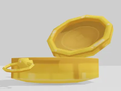 Gold Compass - Hand Painted 3D model