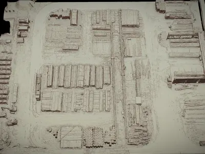 factory steel industrial storage drone photogrammetry 3D model