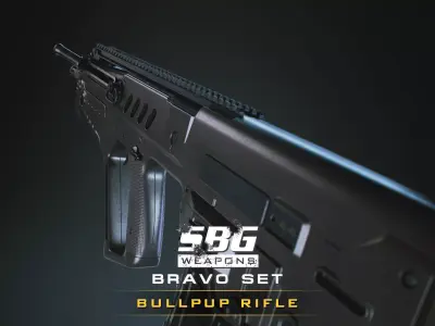 SBG Bullpup Rifle Low-poly 3D model