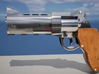 3D Revolver Low-poly 3D model purchase