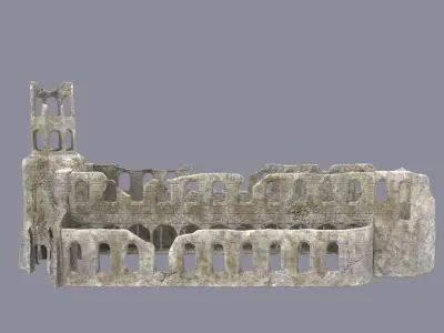 Ruined cistercian abbey 3D model