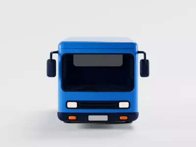 Cartoon city bus Low-poly 3D model