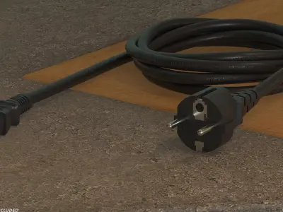 PC Power Cord Europe 3D model