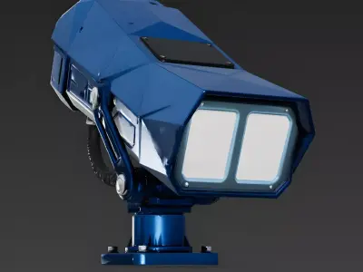Realistic Sci-Fi Searchlight 3D Model Low-poly 3D model