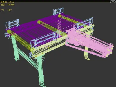 Pneumatic Push Roller Conveyor 3D model