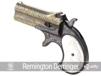 PBR Remington Derringer Low-poly 3D model