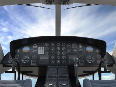 Bell 412 Fire Department Helicopter Rigged 3D model