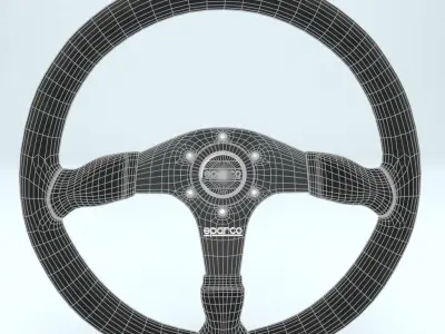 Steering Wheel Sparco R375 Black 3D model