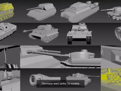 Germany ww2 tanks 3D Model Pack
