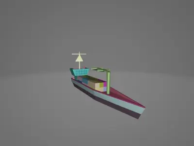 Low Poly Cargo Ship Low-poly 3D model