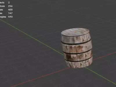 Barrel V2 Low Poly  Free low-poly 3D model