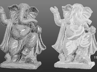 Ganesha - Elephant God Low-poly 3D model