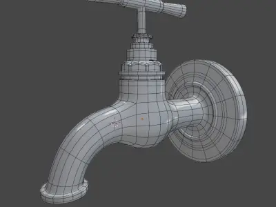 old-tap antique brass faucet 3D model