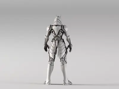 S00148 Sci-Fi Alien Warrior Armor Gray Mesh 3D Model 3D model