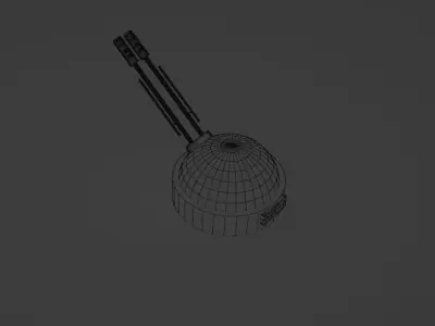 Double-barreled small-caliber gun in the bunker type 3D model