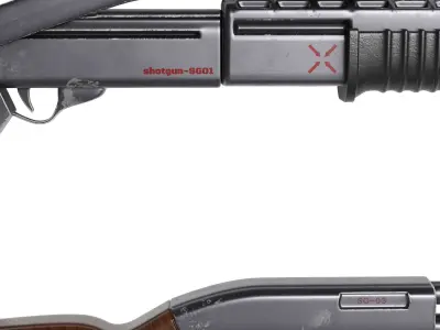 shotgun pack Low-poly 3D model
