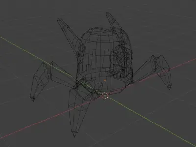 Low-poly Stylized Quadrapod Robot Low-poly 3D model
