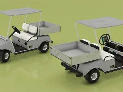 Golf Cart Utility Vehicle Rigged for Maya 3D model