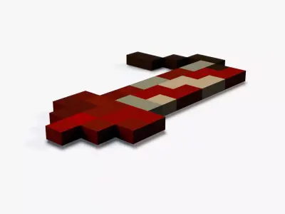 Minecraft Rocket Low-poly 3D model