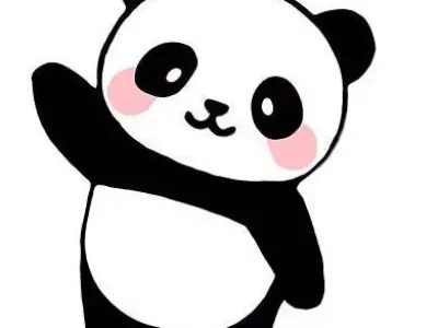 A waving panda 3D model