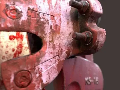 Rusty survivalist axe Low-poly 3D model