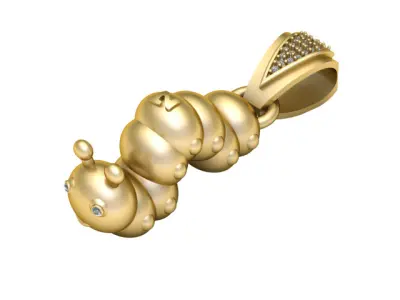 CATERPILLAR INSECT PENDANT 3D PRINTABLE MODEL 3D print model