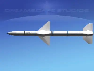 AIM-120 AMRAAM air to air missile Low-poly 3D model