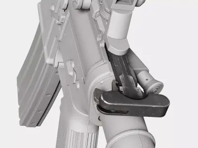AR15 M4A1 Modular Charging Handle Customizable Low-poly 3D model