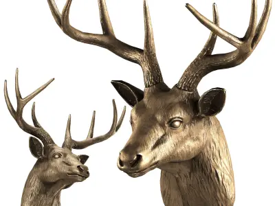 Deer Head Trophy Taxidermy by lllax Low-poly 3D model