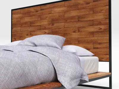 Logan Industrial Bed by West Elm 3D model