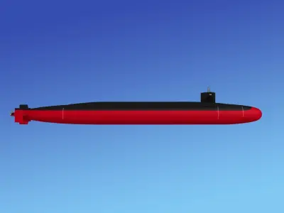 Ohio Class USS Tennessee SSBN-734 3D model
