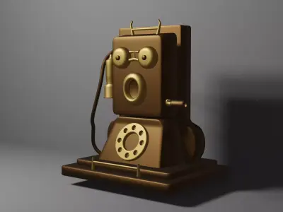Antique Vintage Old Telephone Free low-poly 3D model