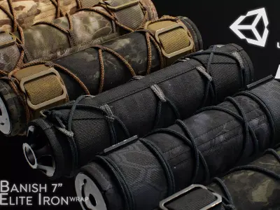 Banish 30 Suppressor Wrapped PBR Game Ready - Silencer Low-poly 3D model