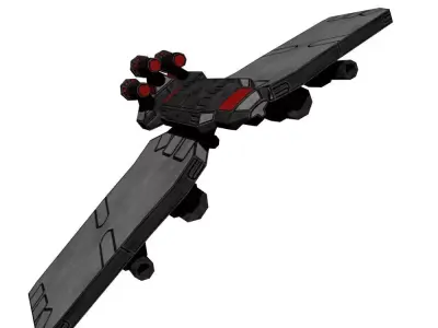 Heavy space drone fighter Free low-poly 3D model