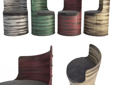 Drum Industrial Armchairs 3D model
