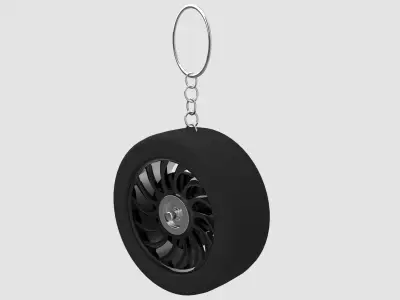 Sports Car Wheel 2 Keychain 3D model