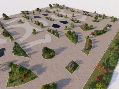 park-public park-Private Park Landscape Urban 3D model