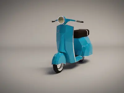 Low-Poly Cartoon Vespa Scooter Low-poly 3D model