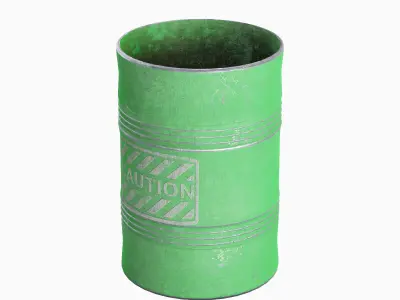 Old Steel Barrel 03 Low-poly 3D model purchase