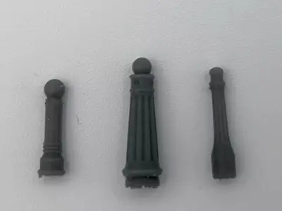 Set of 3 urban bollard 1 train model  3D print model purchase