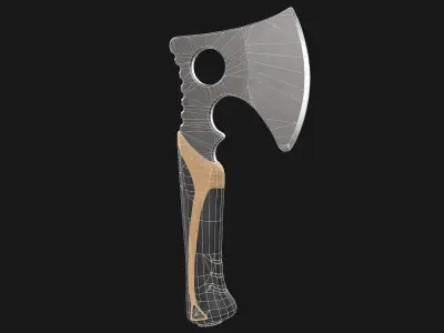 Axe Hatchet Low-Poly PBR GameReady Low-poly 3D model