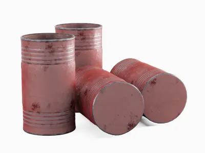 Old Steel Barrel 01 Low-poly 3D model