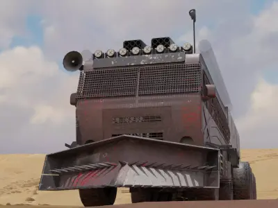 Apocalyptic Bus 3D Vehicles Low-poly 3D model